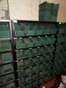 *Seven Tier Storage Unit with 70 green Plastic Sto