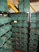 *Seven Tier Storage Unit with 70 green Plastic Sto