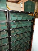 *Seven Tier Storage Unit with 70 green Plastic Sto