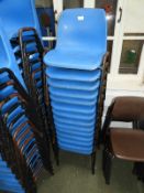 *Fourteen Stackable Blue Polypropylene Children's