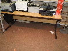 *Straight Desk in LIght Oak & Brown Finish