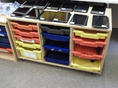 *Beech Storage Unit with Plastic Drawers