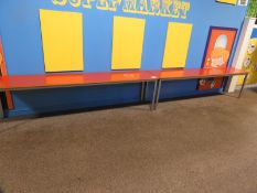 *2 Metal Frame Benches with Red Tops