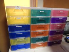 *3 Sets of 6 Drawer Storage Units
