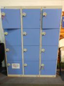 *3 Banks of Coin Operated Cubicle Lockers