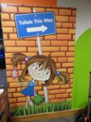 *3 Signs, Toilets This Way & Children Must Be Supe