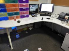 *White Office Furniture Consisting of 2 Corner Des