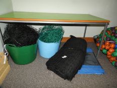 *2 Plastic Buckets & Assorted Plastic Netting