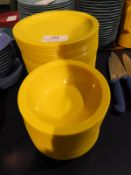 *60 Yellow Plastic Plates & 32 Yellow Plastic Bowl