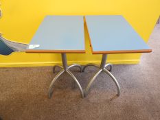 *Pair of Pedestal Tables with Heat Resistant Tops
