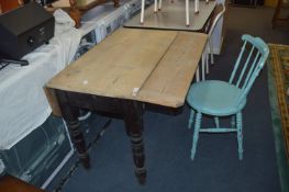Country Pine Kitchen Table and a Blue Painted Chai