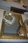 Gilt Framed Bevelled Edge Mirror and One Other
