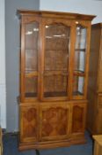 Walnut Effect Glazed Display Cabinet