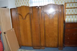 Pair of 1930's Oak Wardrobes