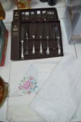2 Boxes of Fish Knives & Forks & Linen