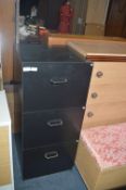 Three Drawer Black Filing Cabinet