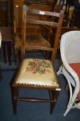 Small Hall Chair with Floral Upholstered Seat