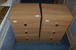 Pair of Three Drawer Bedside Cabinets