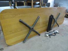 *Oak Twin Pedestal Dining Table 300x91x70cm