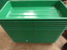 Eighteen Green Plastic Trays