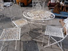 *Metal Garden Table and Four Chairs