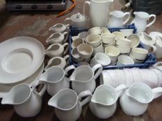 *Two Boxes of Assorted White China Jugs, Dishes, e