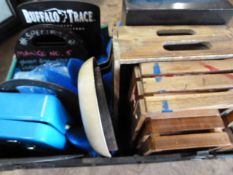 *Box of Miscellaneous Items Including Small Pine T