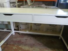 White Two Drawer Office Desk