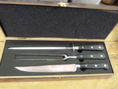 *Cased Sabatier Trompette Carving Set