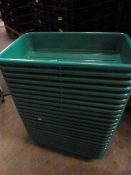 Twenty Three Green Plastic Trays