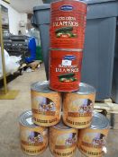 *Five Tins of Nacho Cheese Sauce and Two Tins of S