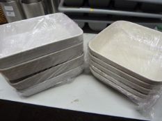 *Nine White China Serving Dishes