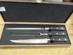 *Cased Sabatier Trompette Carving Set
