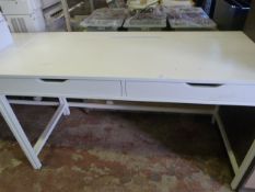 White Two Drawer Office Desk