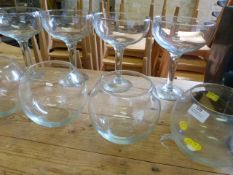 *Four Glass Bowls and Four Large Glasses