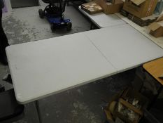 Plastic Topped Table with Folding Legs