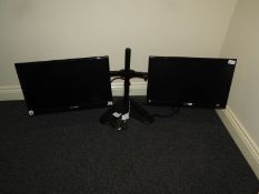 *Pair of AOC Flatscreen Monitors on Bracket