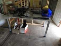 *White Office Desk on Silver Frame 80x160