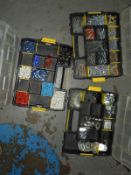 *Three Stanley Component Trays Containing; Screws,