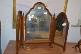 Mahogany Framed Bevelled Edge Triple Mirror