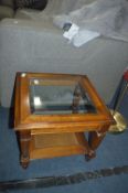 Small Glass Topped Side Table