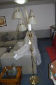 Brass Three Light Floor Lamp