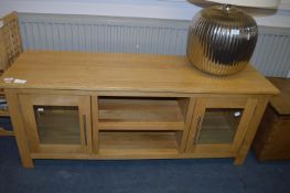 Oak Furniture Land TV Stand with Shelves and Cupbo