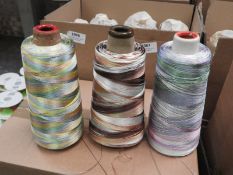Five 2500m Cones of Embroidery Thread (Mixed Colou