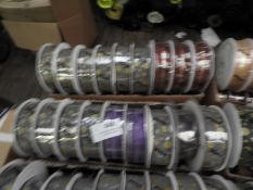 Thirty Six Mixed Rolls of Wire Ribbon
