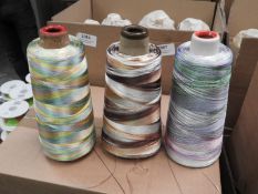 Five 2500m Cones of Embroidery Thread (Mixed Colou