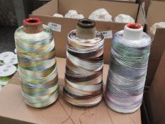 Five 2500m Cones of Embroidery Thread (Mixed Colou