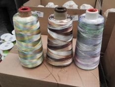 Five 2500m Cones of Embroidery Thread (Mixed Colou