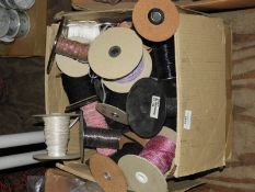 Box of Assorted Sequin Braid, Threads, etc.