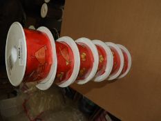 Six Rolls of Chicken & Egg Decorative Ribbon